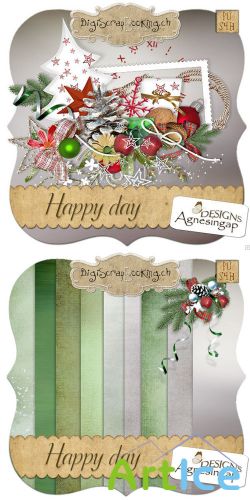 Scrap Kit - Happy Day PNG and JPG Files