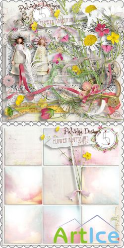 Scrap Set - Flower Adventure PNG and JPG Files