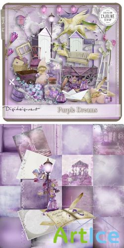 Scrap Kit - Purple Dreams PNG and JPG Files