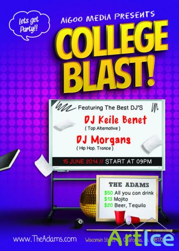 College Blast Flyer Template PSD