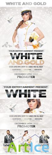 White and Gold Flyer Template PSD