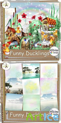 Scrap Set - Funny Ducklings PNG and JPG Files