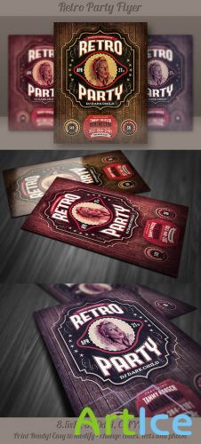 Retro Party Flyer Template 5