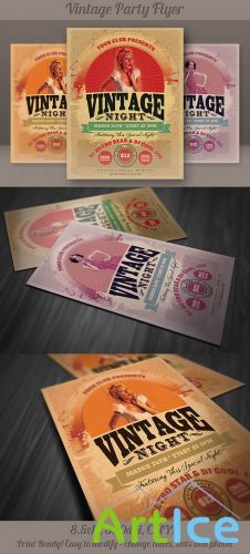 Retro Party Flyer Template 6