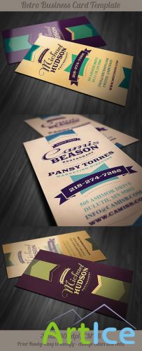 Retro Business Card Template 6