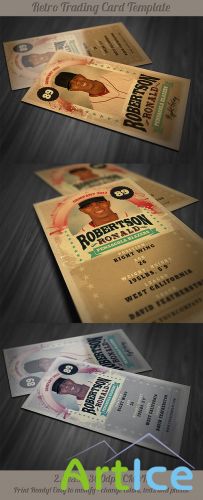 Retro Trading Card Template 1