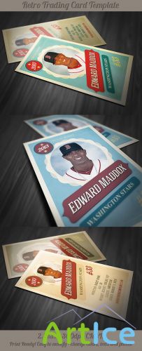 Retro Trading Card Template 2