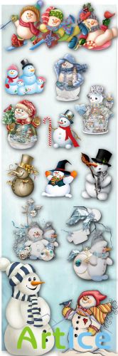 Cute and Funny Snowmen PNG Files