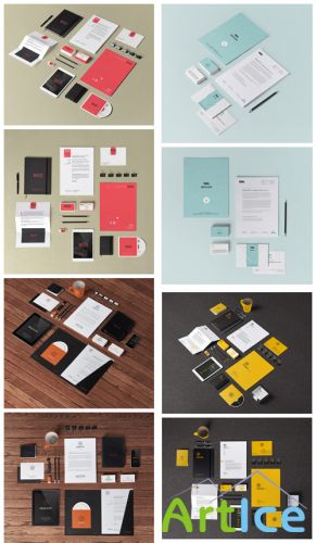 Stationery Branding Mock-Up Templates Vol 1-4 PSD