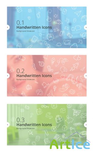 Handwritten Icons Showcase PSD