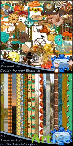 Scrap Set - Golden Harvest PNG and JPG Files