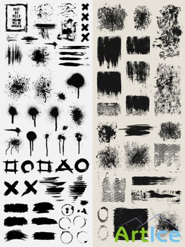 Vector Set Splatter and Scratch Design Elements