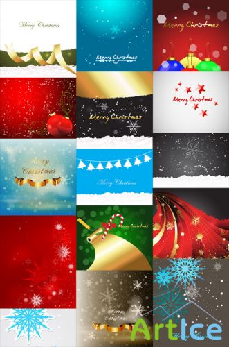 Vector Set - 15 Christmas Backgrounds