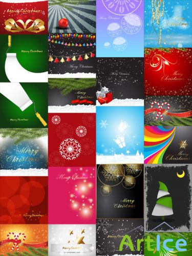 Vector Set - 25 Christmas Backgrounds