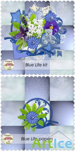 Scrap Set - Blue Life PNG and JPG Files