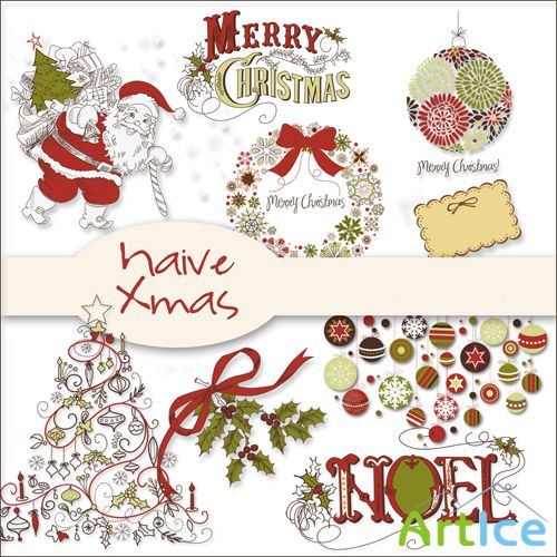 Scrap Set - Naive Xmas PNG Files