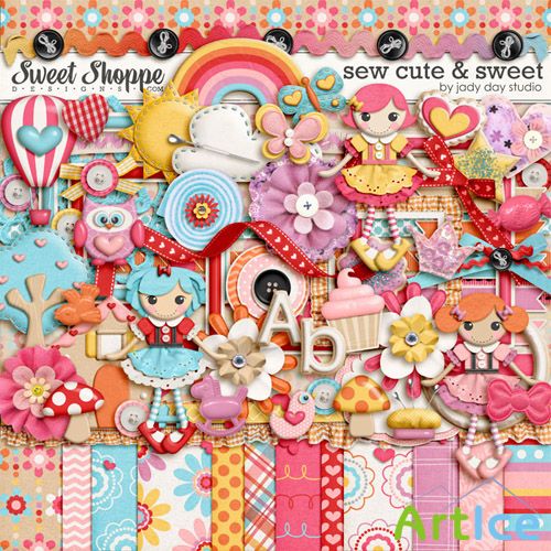 Scrap Set - Sew Cute & Sweet PNG and JPG Files