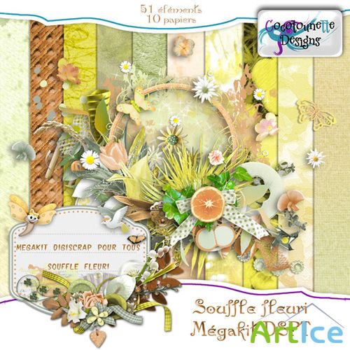 Scrap Set - Souffle Fleuri PNG and JPG Files