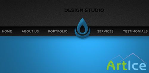 Sleek Blue Portfolio Website Header PSD Template