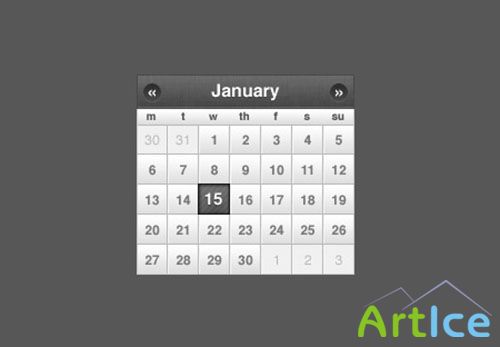 Sleek Small Calendar jQuery or CSS Date Picker PSD Template