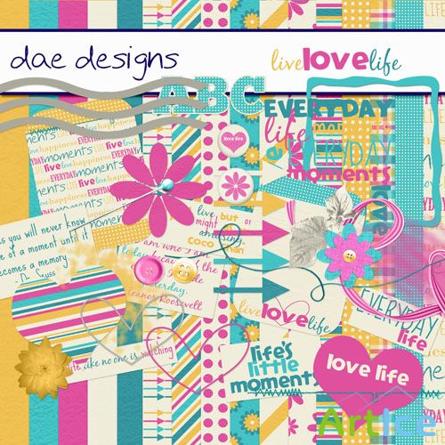 Scrap Set - Live Love Life PNG and JPG Files