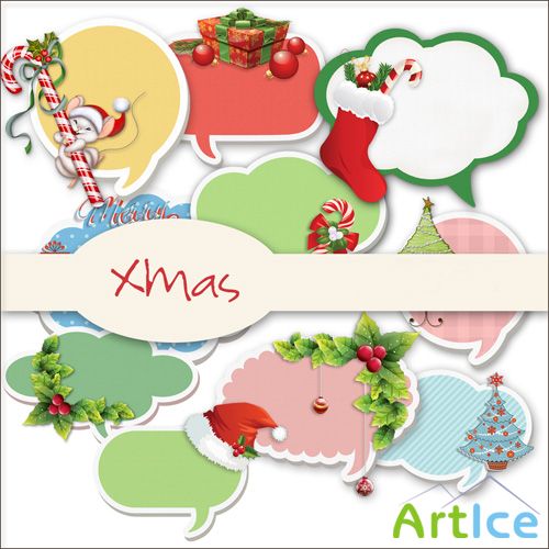 Xmas Labels Kit PNG Files