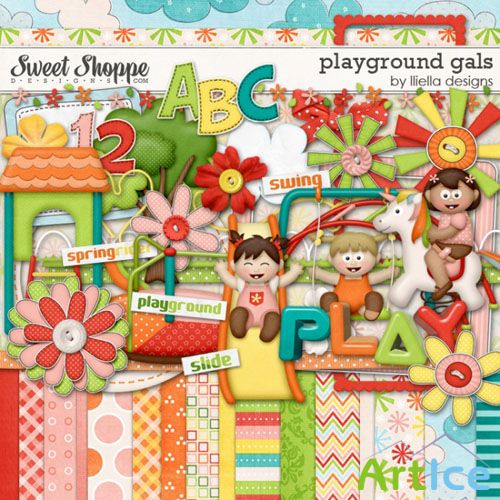 Scrap Set - Playgraund Gals PNG and JPG Files