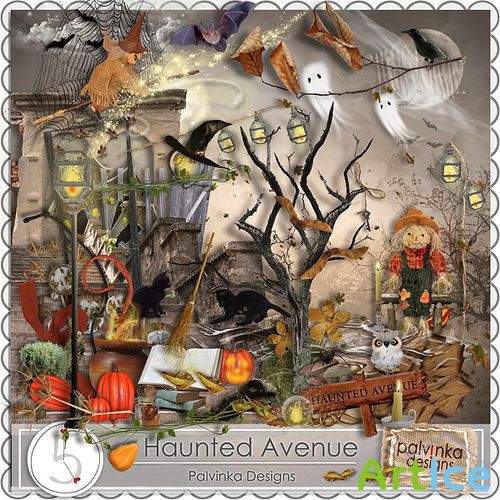 Scrap Set - Haunted Avenue PNG and JPG Files