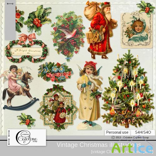 Vintage Christmas Illustration 8 PNG Files