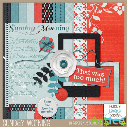 Scrap Set - Sunday Morning PNG and JPG Files