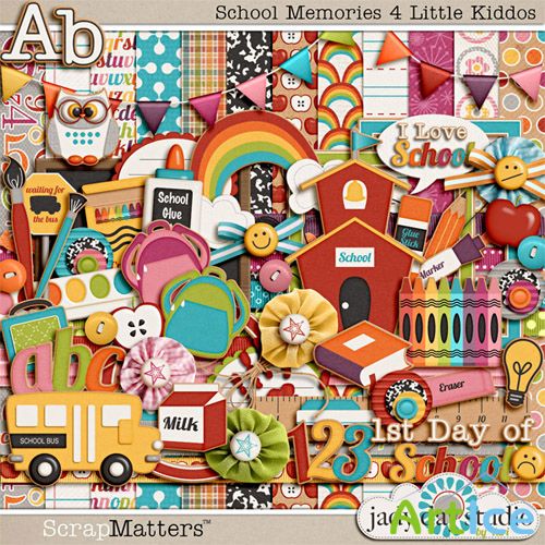 Scrap Set - School Memories 4 Little Kiddos PNG and JPG Files