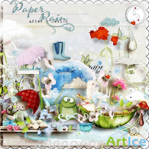 Scrap Set - Paper Rain PNG and JPG Files