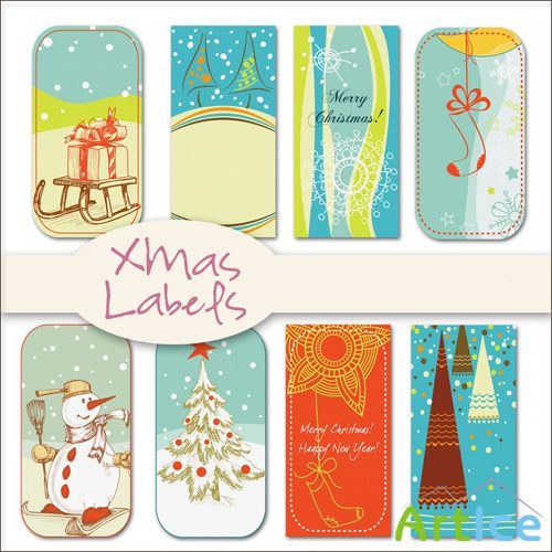 Xmas Labels PNG Files