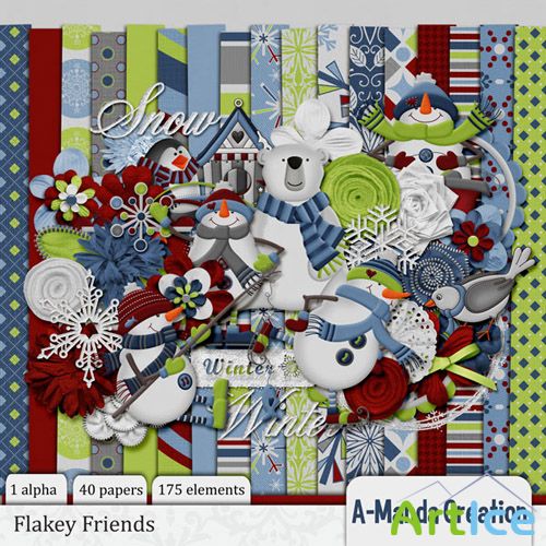 Scrap Set - Flakey Friends PNG and JPG Files