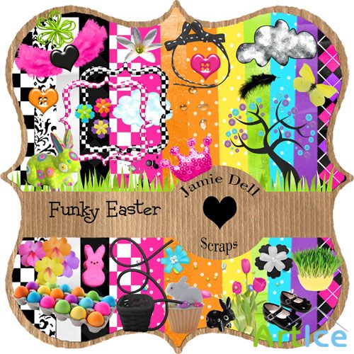 Scrap Set - Funky Easter PNG and JPG Files