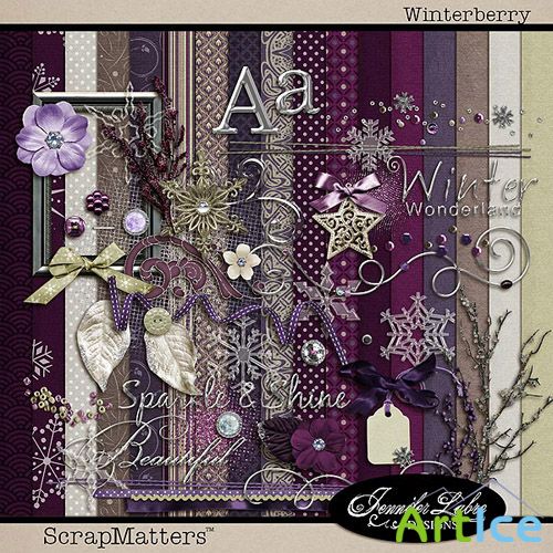 Scrap Kit - Winterberry PNG and JPG Files