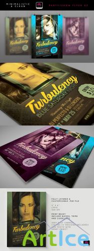 Turbulency Blue Saturday Night Flyer/Poster PSD Template