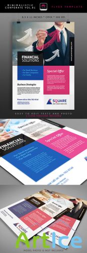 Financial Solutions Minimalistic Corporate Flyer/Poster PSD Template #1