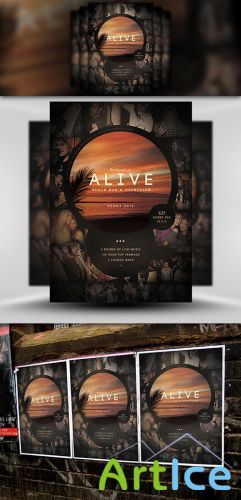 Alive Bar Flyer/Poster PSD Template