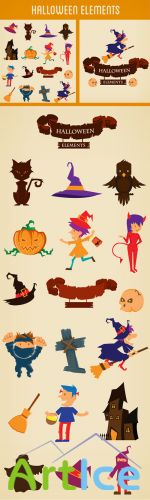 Designtnt - Halloween Vector Elements Set 2