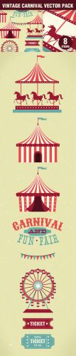 Designtnt - Vintage Carnival Vector Set 1