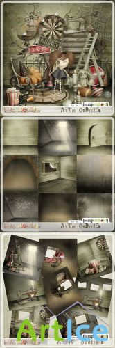 Scrap Set - Attic Oddities PNG and JPG Files