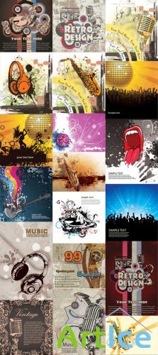 20 Music Illustrations Vector Set