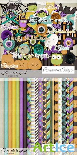 Scrap Set - Too Cute to Spook PNG and JPG Files