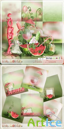 Scrap Set - Melon Season PNG and JPG Files