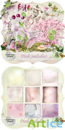 Scrap Kit - Pink Melodies PNG and JPG Files