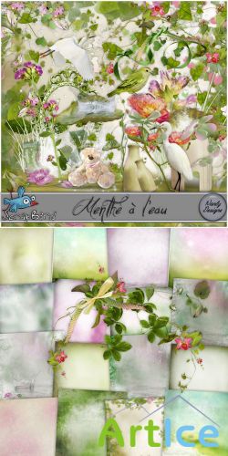 Scrap Set - Menthe a Leau PNG and JPG Files