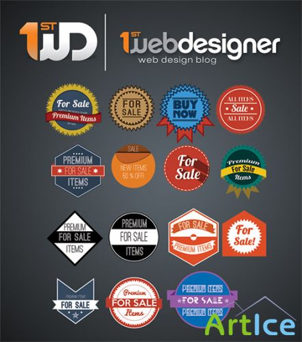 15 Beautiful Badges PSD Template