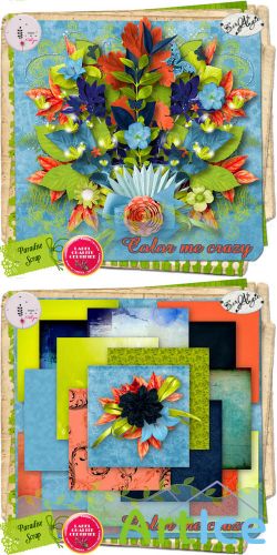 Scrap Set - Color Me Crazy PNG and JPG Files