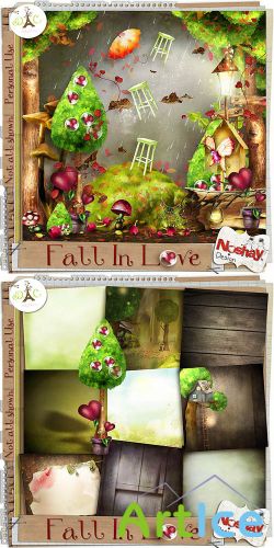 Scrap Set - Fall In Love PNG and JPG Files